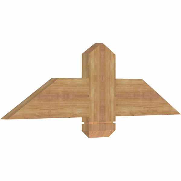 Eugene Smooth Timber Gable Bracket, Western Red Cedar, 36W X 10H X 1 1/2D X 5 1/2F, 7/12 Pitch